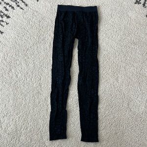 Legging tights in blue/black pattern